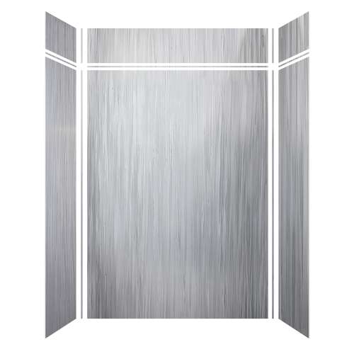 Luxura 60-in x 36-in x 84/12-in Glue to Wall 6-Piece Transition Shower Wall Kit, Iceberg Grey