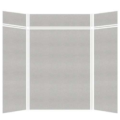 Monterey 60-in x 36-in x 84/12-in Glue to Wall 6-Piece Transition Shower Wall Kit, Grey Stone/Velvet