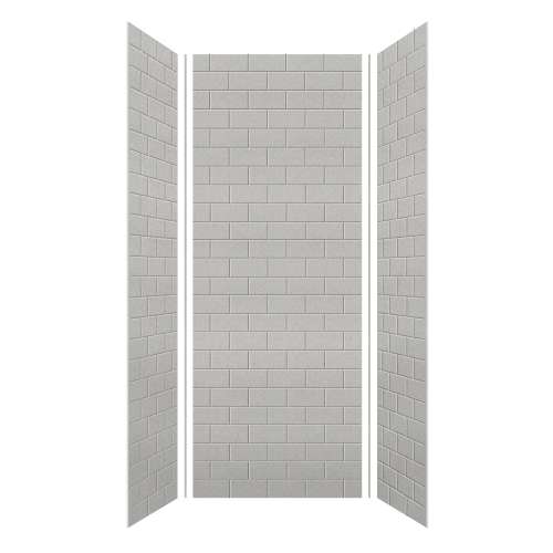 Monterey 36-in x 36-in x 96-in Glue to Wall 3-Piece Shower Wall Kit, Grey Stone/Tile
