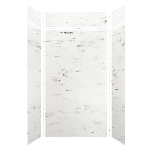 Monterey 48-in x 36-in x 84/12-in Glue to Wall 6-Piece Transition Shower Wall Kit, Carrara/Velvet