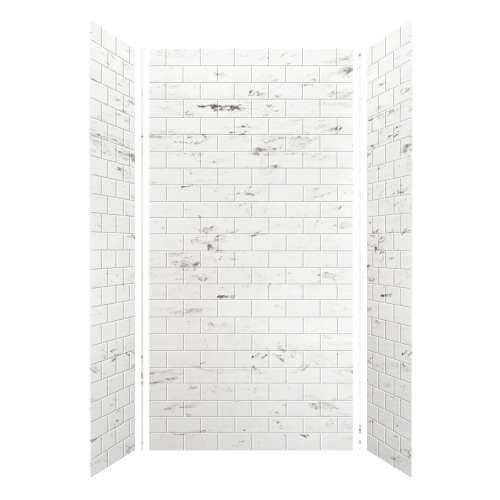 Monterey 48-in x 36-in x 96-in Glue to Wall 3-Piece Shower Wall Kit, Carrara/Tile