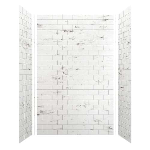 Monterey 60-in x 36-in x 96-in Glue to Wall 3-Piece Shower Wall Kit, Carrara/Tile