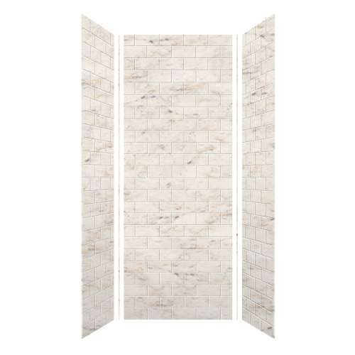 Monterey 36-in x 36-in x 96-in Glue to Wall 3-Piece Shower Wall Kit, Butterscotch/Tile