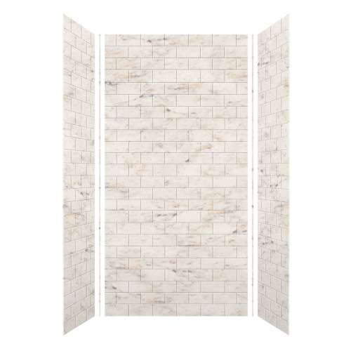 Monterey 48-in x 36-in x 96-in Glue to Wall 3-Piece Shower Wall Kit, Butterscotch/Tile