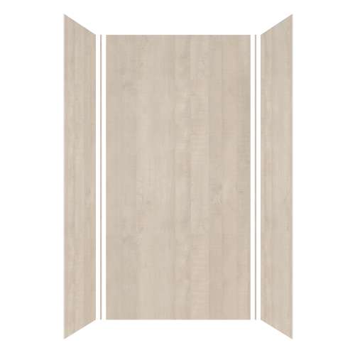 Silhouette 48-in x 36-in x 96-in Glue to Wall 3-Piece Shower Wall Kit, Washed Oak