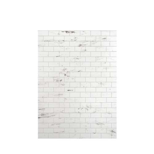 Monterey 60-in x 84-in Glue to Wall Tub Wall Panel, Carrara/Tile