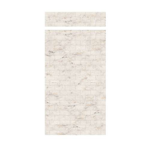 Samuel Mueller Monterey 48-in x 84+12-in Glue to Wall Transition Wall Panel, Butterscotch/Tile