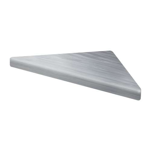 9-in x 9-in Solid Surface Corner Shelf with Stainless Steel Dowel Pins, Iceberg Grey