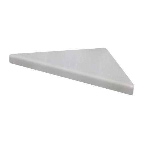 9-in x 9-in Solid Surface Corner Shelf with Stainless Steel Dowel Pins, Grey Stone
