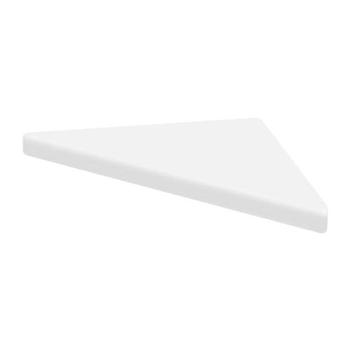 Samuel Mueller 9-in x 9-in Solid Surface Corner Shelf with Stainless Steel Dowel Pins, White