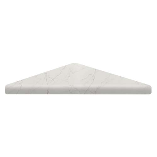 Samuel Müeller SMCS99SS-180 9-in x 9-in x 1-in Solid Surface Corner Shelf/Footrest With Stainless Steel Dowel Pins, Palladium White