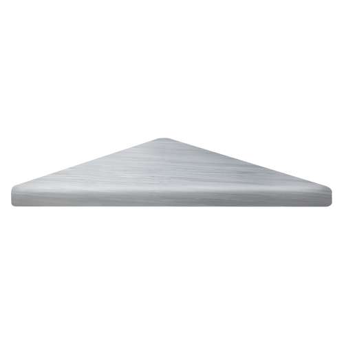 Samuel Müeller SMCS99SS-186 9-in x 9-in x 1-in Solid Surface Corner Shelf/Footrest With Stainless Steel Dowel Pins, Iceberg Grey