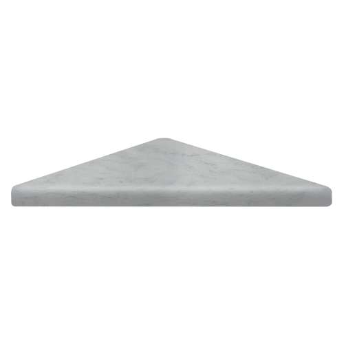 Samuel Müeller SMCS99SS-185 9-in x 9-in x 1-in Solid Surface Corner Shelf/Footrest With Stainless Steel Dowel Pins, Creme Brulee