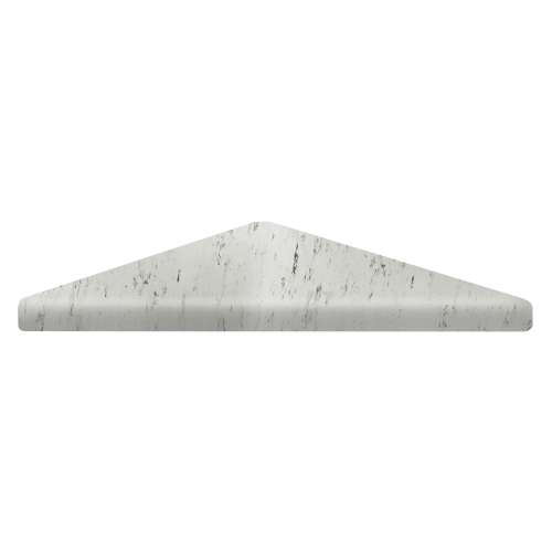 SMCS99SS-47 9-in x 9-in x 1-in Solid Surface Corner Shelf/Footrest With Stainless Steel Dowel Pins, Carrara