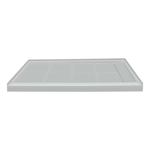 48-in x 36-in Single Threshold Right Hand Linear Concealed Drain Shower Base, Grey
