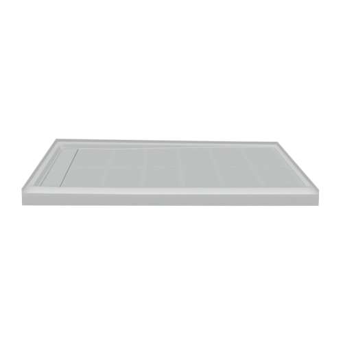 60-in x 34-in Single Threshold Right Hand Linear Concealed Drain Shower Base, Grey
