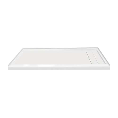 60-in x 32-in Ultra Low Threshold Right Hand Concealed Drain Shower Base, White