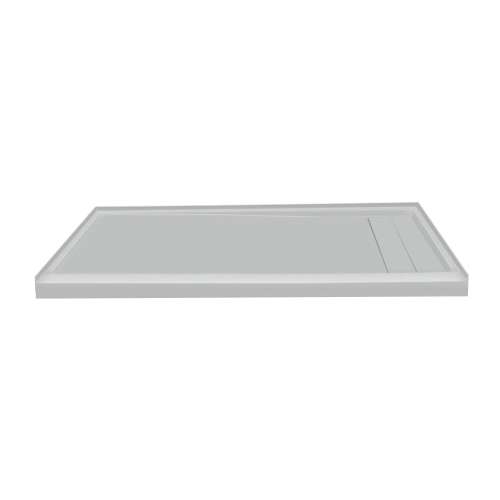60-in x 32-in Ultra Low Threshold Right Hand Concealed Drain Shower Base, Grey
