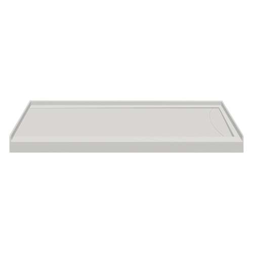 Samuel Mueller SMFSL6036R-87 60-In X 36-In Cast Solid Surface Low Profile Shower Base With Linear Concealed Right Hand Drain, Concrete