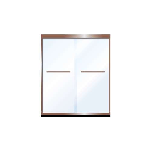 Franklin 48-in x 76-in Bypass Shower Door with 10mm Clear Glass, Champagne Bronze