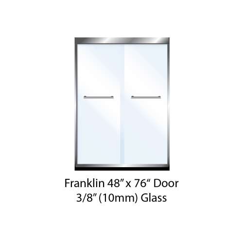 Franklin 48-in x 76-in Bypass Shower Door with 10mm Clear Glass, Chrome
