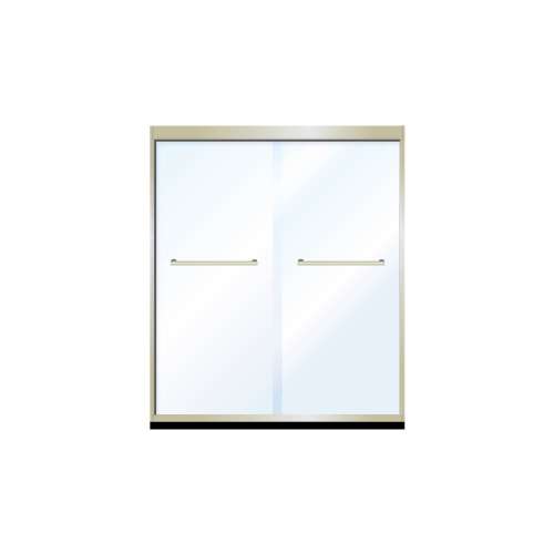 Franklin 60-in x 76-in Bypass Shower Door with 10mm Clear Glass, Brushed Nickel