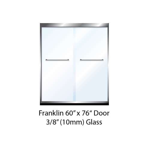 Franklin 60-in x 76-in Bypass Shower Door with 10mm Low Iron Glass, Chrome