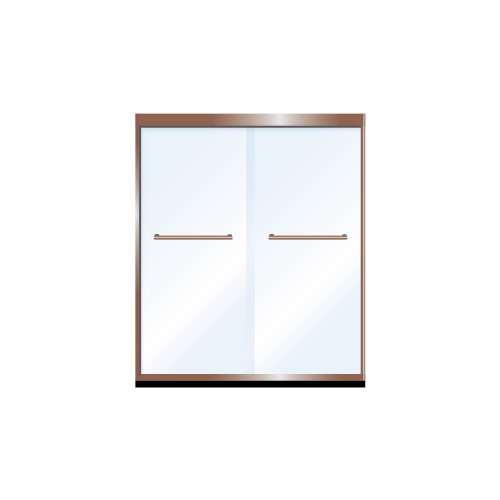 Franklin 60-in x 76-in Bypass Shower Door with 8mm Clear Glass, Champagne Bronze