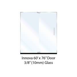 SMIPD607610C-PC Innova 60-in x 76-in Pivot Shower Door With 3/8-in Clear Glass And Without Handles, Polished Chrome