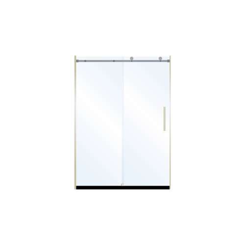 Samuel Mueller Miles 48-in x 76-in Barn-Style Shower Door with 10mm Clear Glass, Brushed Nickel