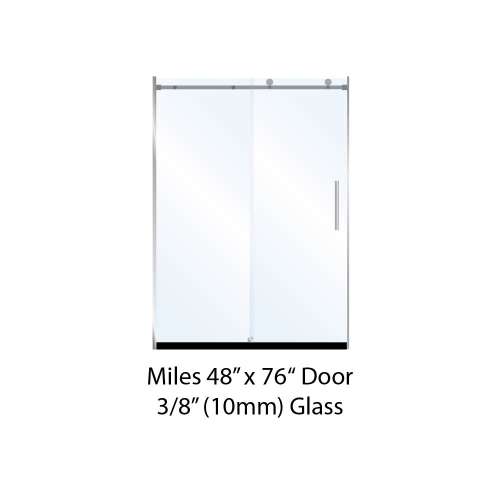 Miles 48-in x 76-in Barn-Style Shower Door with 10mm Low Iron Glass, Chrome