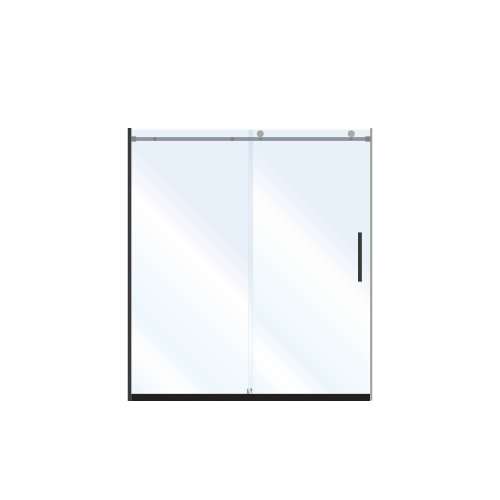 Samuel Mueller Miles 60-in x 76-in Barn-Style Shower Door with 10mm Clear Glass, Matte Black