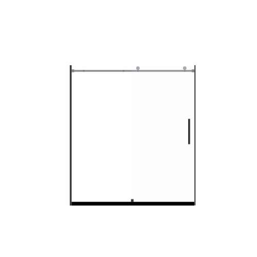 Samuel Mueller Miles 60-in x 76-in Barn-Style Shower Door with 8mm Frosted Glass, Matte Black