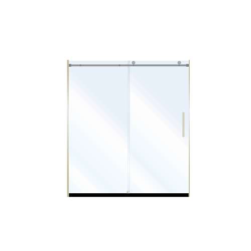 Miles 60-in x 76-in Barn-Style Shower Door with 10mm Clear Glass, Brushed Nickel