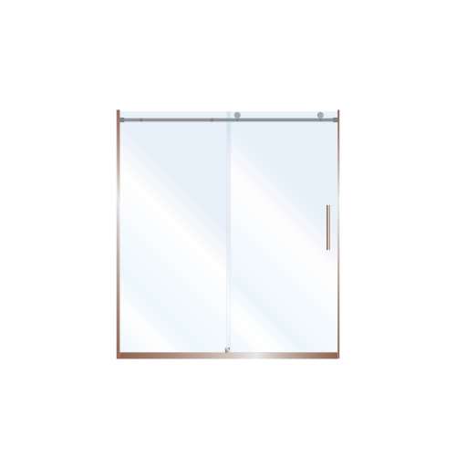 Miles 60-in x 76-in Barn-Style Shower Door with 10mm Low Iron Glass, Champagne Bronze