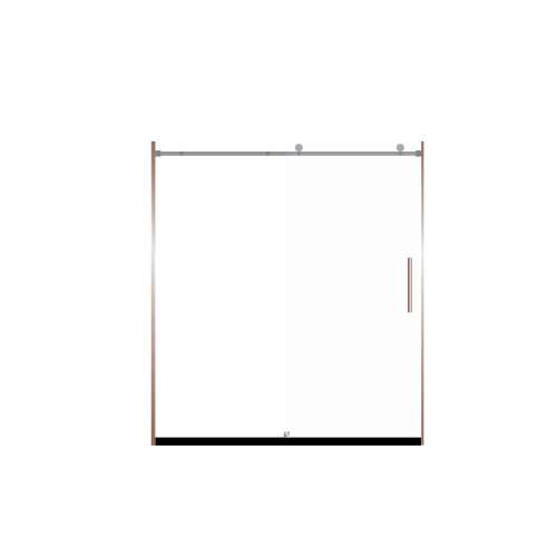 Samuel Mueller Miles 60-in x 76-in Barn-Style Shower Door with 8mm Frosted Glass, Champagne Bronze