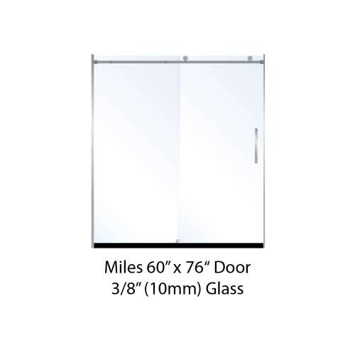 Miles 60-in x 76-in Barn-Style Shower Door with 10mm Clear Glass, Chrome
