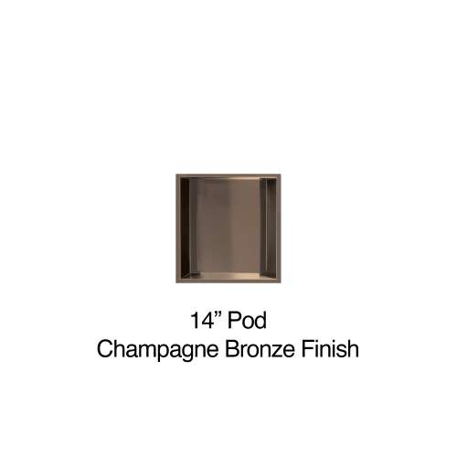 Samuel Mueller 14-in Recessed Horizontal Storage Pod, Champagne Bronze
