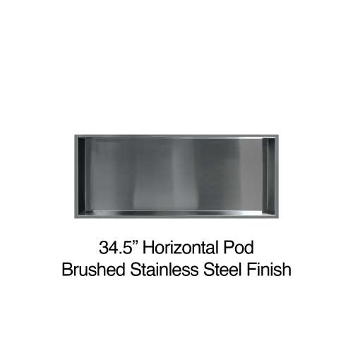 34.5-in Recessed Horizontal Storage Pod, Brushed Stainless