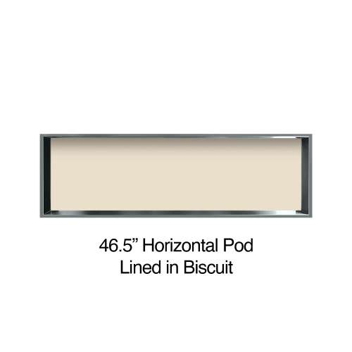 46.5-in Recessed Horizontal Storage Pod Rear Lined in Biscuit