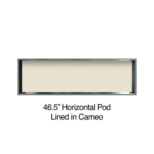 46.5-in Recessed Horizontal Storage Pod Rear Lined in Linen