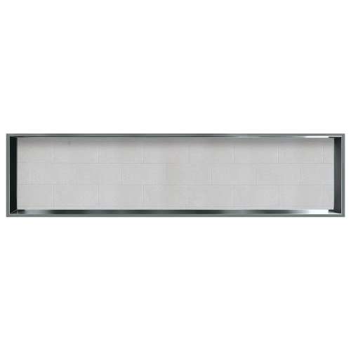 58.5-in Recessed Horizontal Storage Pod Rear Lined in Tiled Grey Stone
