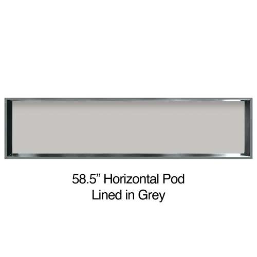 58.5-in Recessed Horizontal Storage Pod Rear Lined in Grey