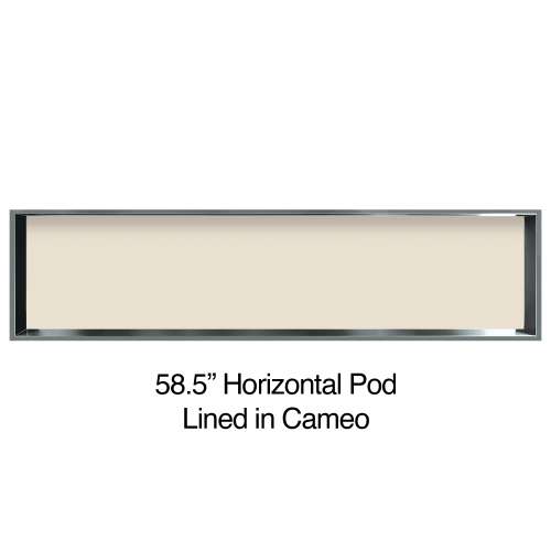58.5-in Recessed Horizontal Storage Pod Rear Lined in Linen