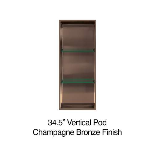 Samuel Mueller 34.5-in Recessed Vertical Storage Pod, Champagne Bronze