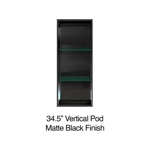 Samuel Mueller 34.5-in Recessed Vertical Storage Pod, Matte Black