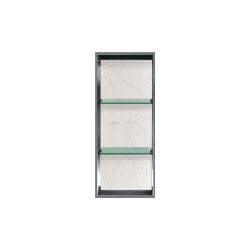 34.5-in Recessed Vertical Storage Pod Rear Lined in Palladium White