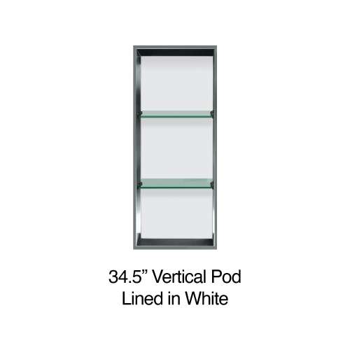 34.5-in Recessed Vertical Storage Pod Rear Lined in White