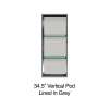 34.5-in Recessed Vertical Storage Pod Rear Lined in Grey