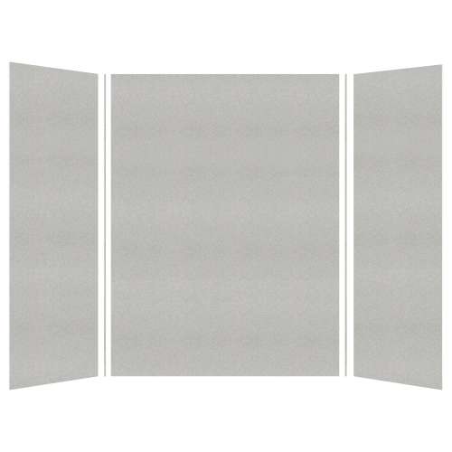 Monterey 60-in x 36-in x 84-in Glue to Wall 3-Piece Tub Wall Kit, Grey Stone/Velvet
